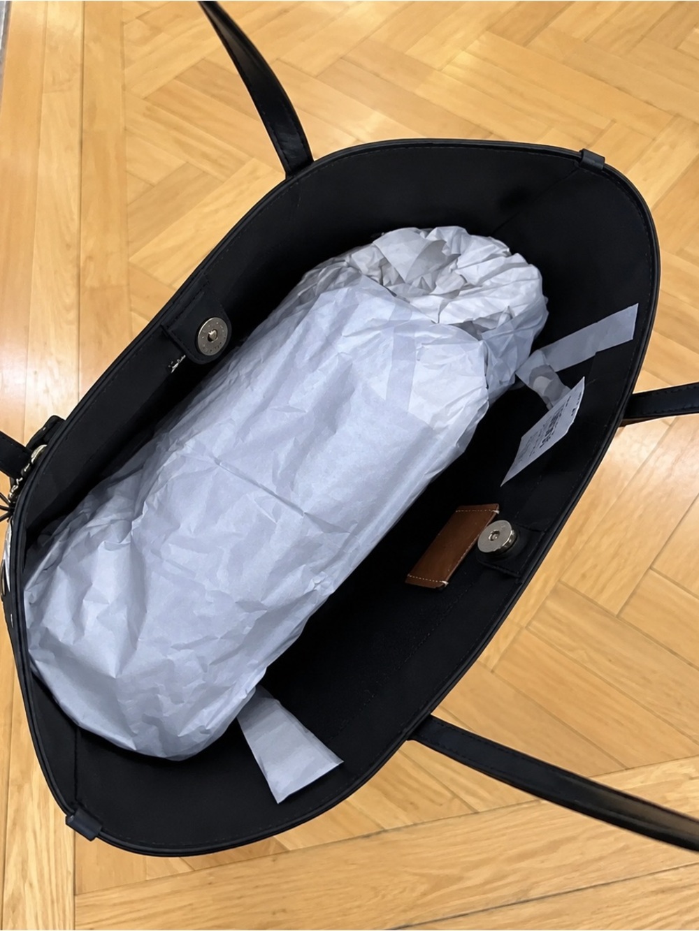 Coach Brown Tote with White Ghosts & Orange Pumpkins - Picture 3 of 3